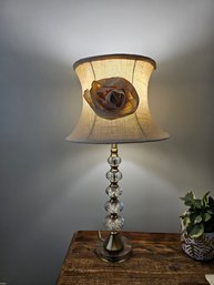 Pretty Lamp With Rose And Linen Shade