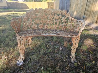 Cast Iron Grapevine Pattern Garden Bench