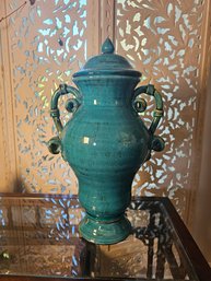 Beautiful Teal Asian Urn