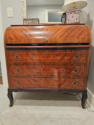 Stunning Inlaid Roll Top Style Secretary/Desk