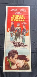 Three Violent People Vintage Movie Poster