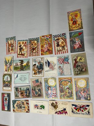 Antique Patriotic Postcards (Qty 25)