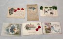 Postcards Embellished With Silk / Fabric (qty 30)