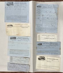 Antique Railroad, Billhead Documents (qty 9)
