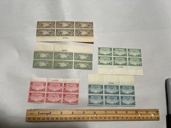 STAMPS: Early Air Mail Plate Blocks (qty 5)