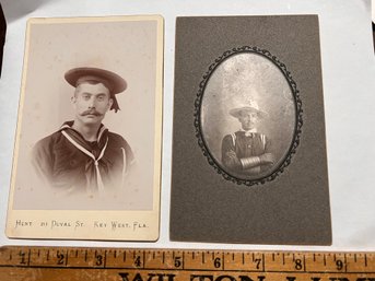Antique Photographs Cabinet Card Sailor (qty 2)