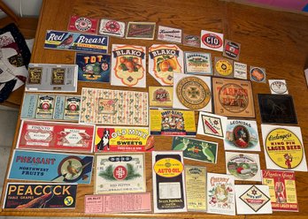 Vintage Advertising Label Lot (qty 40)