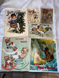 Antique Childrens Linen Books (QTY 6)