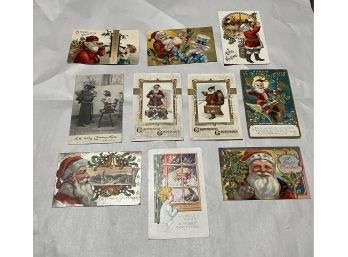 Antique Santa Christmas Postcard Lot (qty 10)