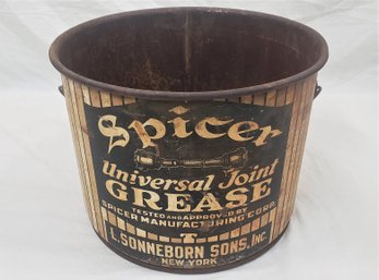 Vintage L. Sonneborn Sons NY Spicer Universal Joint Grease 25lb. Advertising Drum Can