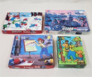 Assorted 1980's Children's TV Animated Cartoon Jigsaw Puzzles Group- ~4 Puzzles