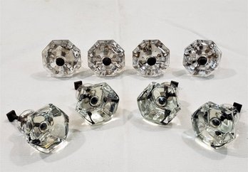 Antique Glass Drawer Pull Sets With Hardware Group- ~8 Pieces