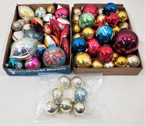 Assorted Vintage Christmas Glass Bulb Ornaments Group