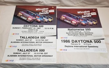 Assorted Vintage 1986 & 1987 Nascar Cup Series Advertising Event Posters Group- ~5 Posters