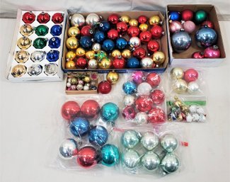 Assorted Misc. Vintage Christmas Ornament Glass Bulbs Group- ~100 Pieces