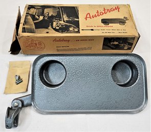 Vintage 1950's NIOB Autotray Automobile Accessory In Hammerloid Grey