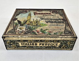 Vintage Embossed Tin Litho Terrone Finissimo Italian Produce Confection Box