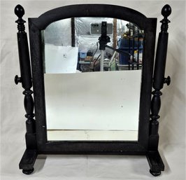 Antique Victorian Dark Stained Wood Dresser-Top Tilt Vanity Mirror