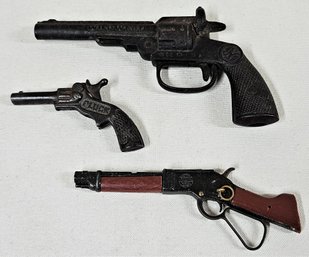 Assorted Vintage Toy Cap Guns Group- ~3 Pieces