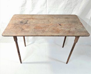 Antique Wood Folding Sewing Table With Impressed 36' Yardstick Ruler