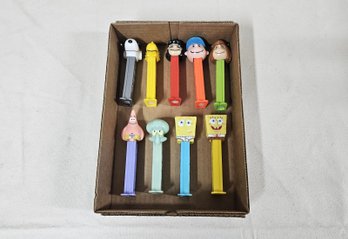 Assorted Peanuts & SpongeBob Pez Dispensers Group- ~9 Pieces