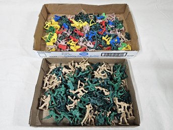 Assorted Multi-Color Army Soldiers & Wild West Plastic Figures Group- ~237 Pieces