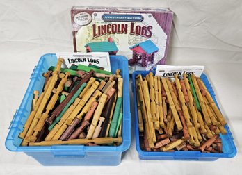 Assorted Bulk Lincoln Logs Toy Group- ~26lbs.