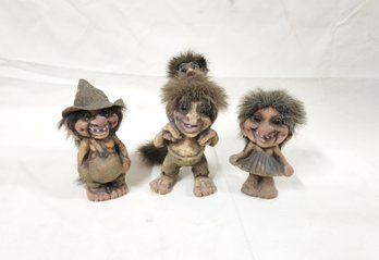 Assorted Medium Ny Form Troll Sculpture Figurines Group- ~3 Pieces