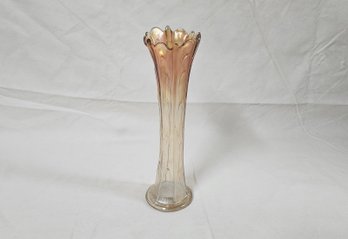 Dugan/Diamond Pulled Loop Marigold Carnival Glass Swung Vase