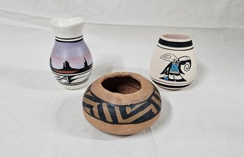 Assorted Southwest American & Mexican Pottery Articles Group- ~3 Pieces