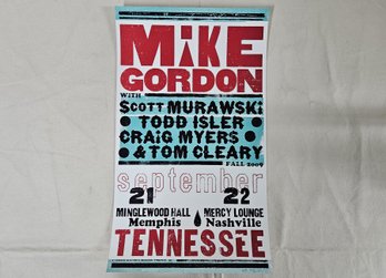 2009 Official Ltd. Ed. Mike Gordon 09/21-22/09 Memphis & Nashville, TN Concert Poster Print Hatch Show Print