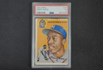 1954 Topps #128 Henry 'Hank' Aaron RC Baseball Sports Card Graded PSA 3 VG