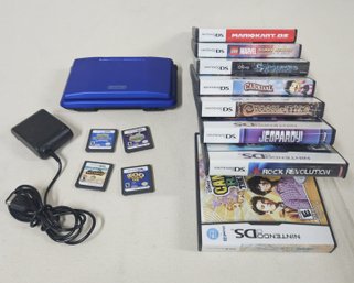 Nintendo DS Blue Handheld System & Assorted Games