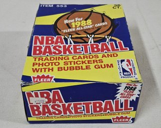 Unopened 1988-89 Fleer NBA Basketball Trading Cards Wax Box 36 Sealed Packs