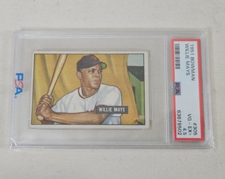 1951 Bowman #305 Willie Mays RC Baseball Card PSA Graded 4.5 (VG-EX)