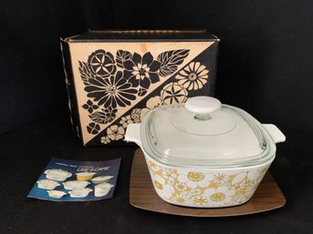 Vintage NIOB Corning Ware Promotional Floral Bouquet Casserole P-515