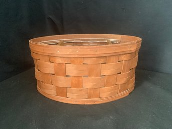 Collectible Handmade Longaberger Medium Metropolitan Basket W/ Protector & Wood Dividers