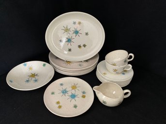 Assorted Vintage Les Etoiles Faienceries Continentales ATOMIC STAR Dishware Group- ~20 Pieces