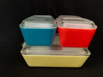 Vintage Pyrex Primary Colors Refrigerator Set- ~8 Pieces