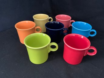 Assorted Contemporary HLC Fiesta Coffee Mugs With Ring Handle Group- ~7 Pieces