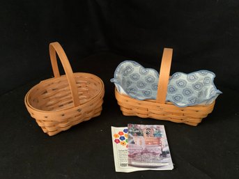 Collectible Handmade Longaberger American Cancer Society Small Baskets With Accessories Group-