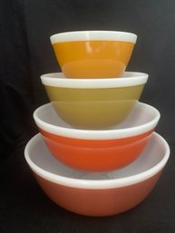 Vintage Pyrex Americana - Earth Tones Mixing Bowl Set- ~4