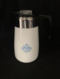 Corning Ware Blue Cornflower Stove Top Coffee Percolator- ~9 Cups