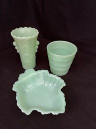 Anchor Hocking Fire King Group Of 3 Jadeite