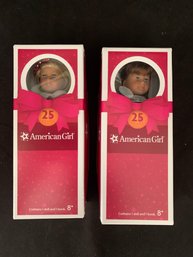 American Girl Collectible Mini Dolls Moly & Kit In Holiday Outfits