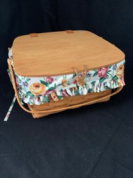 Collectible Longaberger Oak Lid Small Picnic Basket