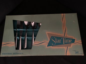 Vintage Imperial STAR TIME Stainless Tableware  ~ 24 Piece Set