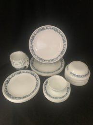 Vintage Corning Corelle Old Town Blue 'blue Onion' Dinnerware Set Group- ~40 Pieces