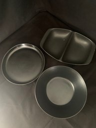 Assorted Collectible Bennington Potters Satin Black Pottery Tableware Group- ~3 Pieces