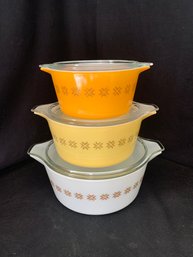 Vintage Pyrex Town And Country Round Casserole Set- ~6 Pieces